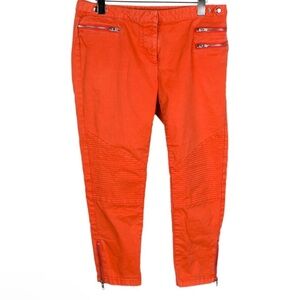 MONIKA CHIANG Orange TWILL MOTO PANT Denim Jeans Size Medium RT$225